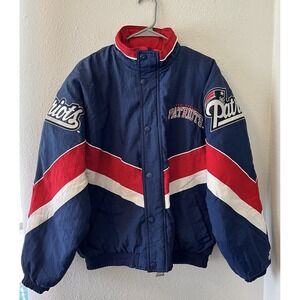 Vtg 90s Starter Jacket Small New England Patriots Authentic Pro Line Puffer